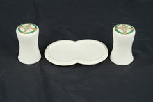 Load image into Gallery viewer, Portmeirion Celtic Salt and Pepper Shaker Set with Tray White Porcelain

