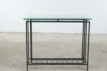 Load image into Gallery viewer, Iron and Glass Console Table with Lower Shelf
