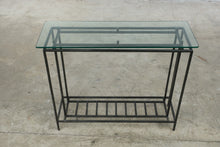 Load image into Gallery viewer, Iron and Glass Console Table with Lower Shelf

