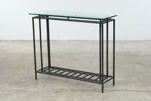 Load image into Gallery viewer, Iron and Glass Console Table with Lower Shelf
