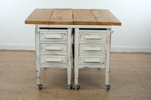 Load image into Gallery viewer, Vintage Farmhouse Industrial Kitchen Island from Repurposed Executive Desk
