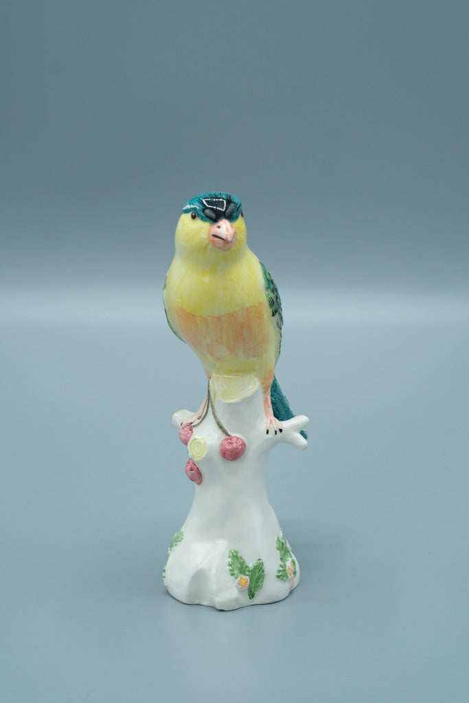 Italian Porcelain Greenfinch Figurine – Hand Painted – 6.75