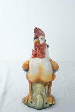 Load image into Gallery viewer, Vintage Italian Hand Painted Ceramic Rooster Figurine Large Majolica Style 14.5 Inch
