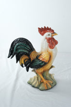 Load image into Gallery viewer, Vintage Italian Hand Painted Ceramic Rooster Figurine Large Majolica Style 14.5 Inch
