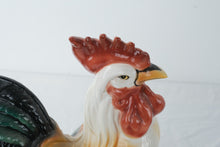 Load image into Gallery viewer, Vintage Italian Hand Painted Ceramic Rooster Figurine Large Majolica Style 14.5 Inch
