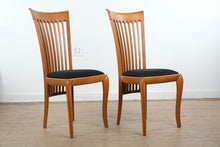 Load image into Gallery viewer, A. Sibau Italian Slat Back Dining Chairs Set of 4 Wood Frame Upholstered Seat
