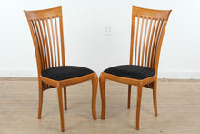 Load image into Gallery viewer, A. Sibau Italian Slat Back Dining Chairs Set of 4 Wood Frame Upholstered Seat
