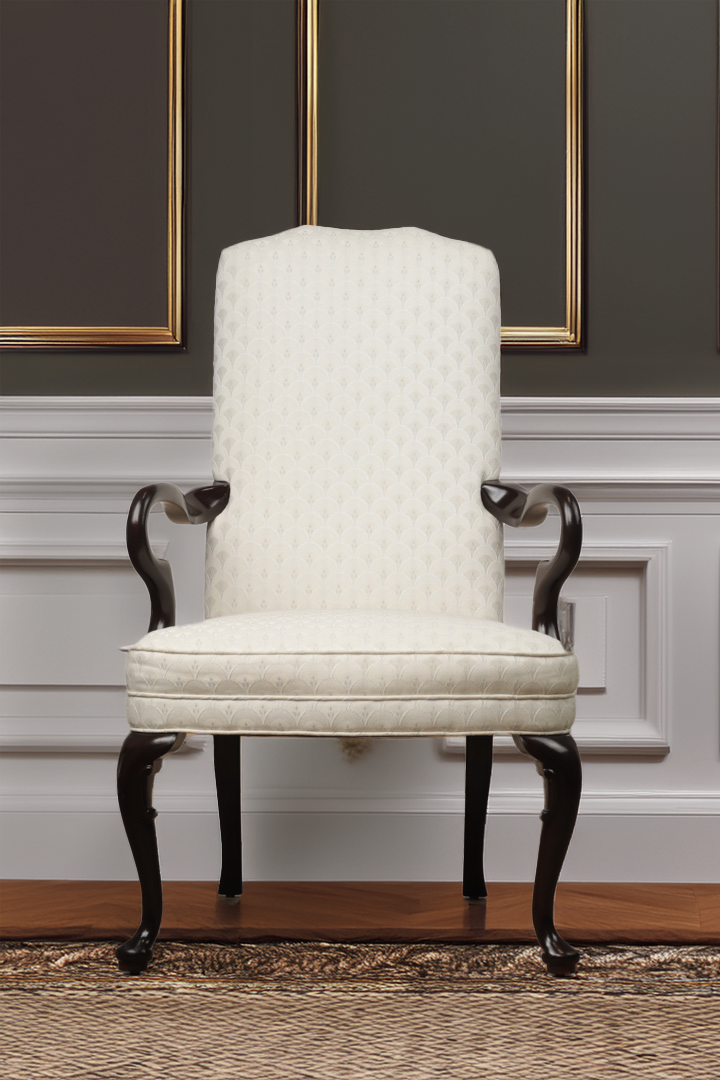 Ivory Queen Anne Arm Chair