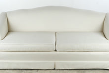 Load image into Gallery viewer, Traditional Curved Back Ivory Upholstered Sofa with Skirted Base
