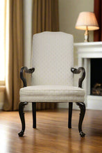 Load image into Gallery viewer, Ivory Queen Anne Arm Chair
