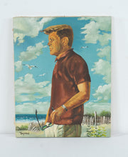 Load image into Gallery viewer, Original Oil Painting JFK Style Coastal Portrait Man Beach Scene Signed Topman 16x20
