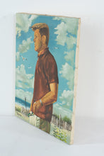 Load image into Gallery viewer, Original Oil Painting JFK Style Coastal Portrait Man Beach Scene Signed Topman 16x20
