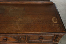 Load image into Gallery viewer, Antique 1920s Jacobean Revival Carved Wood Buffet Sideboard – 62 Inches

