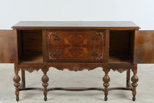 Load image into Gallery viewer, Vintage Jacobean Style Walnut Buffet Sideboard Server Cabinet - Online Only
