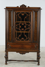 Load image into Gallery viewer, Jacobean Revival Walnut China Cabinet Display Cabinet with Carved Glass Door - Online Only
