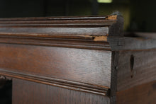 Load image into Gallery viewer, Antique 1920s Jacobean Revival Carved Wood Cabinet with Turned Columns

