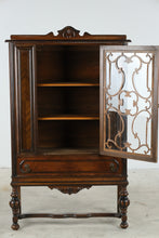 Load image into Gallery viewer, Jacobean Revival Walnut China Cabinet Display Cabinet with Carved Glass Door - Online Only
