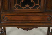 Load image into Gallery viewer, Jacobean Revival Walnut China Cabinet Display Cabinet with Carved Glass Door - Online Only
