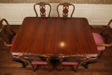 Load image into Gallery viewer, Antique Renaissance Revival Dining Set Circa 1910–1925 with 6 Chairs and Leaves
