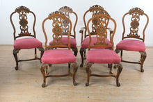 Load image into Gallery viewer, Antique Renaissance Revival Dining Set Circa 1910–1925 with 6 Chairs and Leaves
