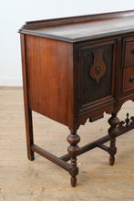 Load image into Gallery viewer, Jacobean Style Carved Wood Buffet Server Cabinet with Drawers and Side Storage

