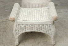 Load image into Gallery viewer, Pier 1 Jamaica Collection White Wicker Armchair and Ottoman Set
