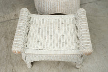 Load image into Gallery viewer, Pier 1 Jamaica Collection White Wicker Armchair and Ottoman Set

