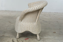 Load image into Gallery viewer, Pier 1 Jamaica Collection White Wicker Armchair and Ottoman Set
