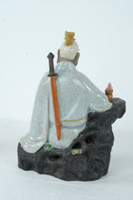 Load image into Gallery viewer, Chinese Mudman Style Scholar Figurine Celadon Crackle Glaze Seated Sage Statue
