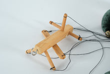 Load image into Gallery viewer, Jester Marionette Puppet – Hand-Painted Face, Velvet Costume &amp; Wooden Control Bar (17")
