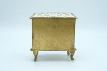 Load image into Gallery viewer, Vintage Italian Florentine Tole Jewelry Box – Gilt Gold &amp; White Chest with 3 Drawers
