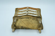 Load image into Gallery viewer, Vintage Italian Florentine Tole Jewelry Box – Gilt Gold &amp; White Chest with 3 Drawers
