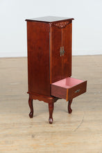 Load image into Gallery viewer, Traditional Cherry Jewelry Armoire – Mirrored Lid, Multiple Drawers &amp; Necklace Doors
