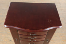 Load image into Gallery viewer, Cherry Jewelry Armoire with Mirror and Side Necklace Storage Cabinet
