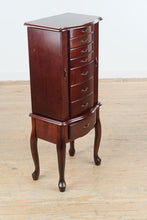 Load image into Gallery viewer, Cherry Jewelry Armoire with Mirror and Side Necklace Storage Cabinet
