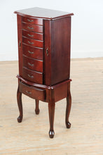 Load image into Gallery viewer, Cherry Jewelry Armoire with Mirror and Side Necklace Storage Cabinet
