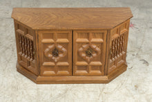 Load image into Gallery viewer, Vintage Mele Japan Wooden Musical Jewelry Box Carved Four Door Chest
