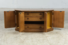 Load image into Gallery viewer, Vintage Mele Japan Wooden Musical Jewelry Box Carved Four Door Chest
