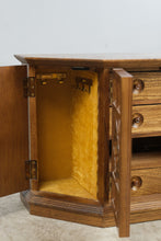 Load image into Gallery viewer, Vintage Mele Japan Wooden Musical Jewelry Box Carved Four Door Chest
