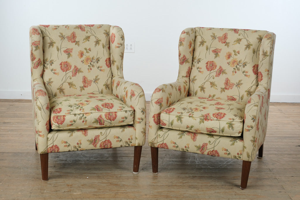 Pair of Joe Ruggiero Collection Wingback Chairs