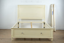 Load image into Gallery viewer, Jofran Full Size Storage Bed Cream Painted Wood Panel Headboard with Drawer
