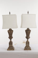 Load image into Gallery viewer, Pair of Acanthus Carved Lamps by John Richard
