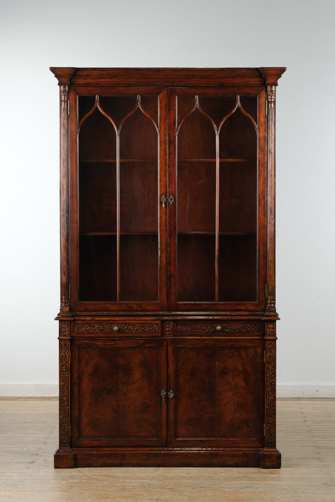 Jonathan Charles George III Gothic Mahogany Glazed Cabinet