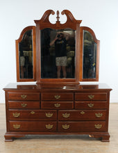 Load image into Gallery viewer, Jordan Cherry Chippendale Dresser with Folding Mirror – by American Drew
