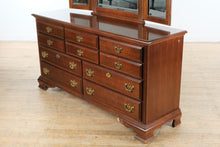 Load image into Gallery viewer, Jordan Cherry Chippendale Dresser with Folding Mirror – by American Drew

