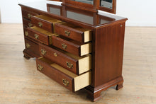 Load image into Gallery viewer, Jordan Cherry Chippendale Dresser with Folding Mirror – by American Drew
