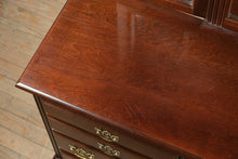 Load image into Gallery viewer, Jordan Cherry Chippendale Dresser with Folding Mirror – by American Drew
