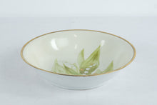 Load image into Gallery viewer, Hand-Painted Limoges Porcelain Bowl – “Lily of the Valley” by Joures, France – Gold Rim
