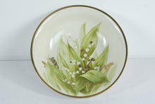 Load image into Gallery viewer, Hand-Painted Limoges Porcelain Bowl – “Lily of the Valley” by Joures, France – Gold Rim
