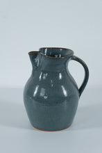 Load image into Gallery viewer, Jugtown Pottery Pitcher – Handcrafted Stoneware Blue Glaze, Signed &amp; Dated 1995
